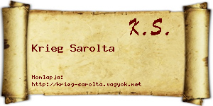 Krieg Sarolta névjegykártya